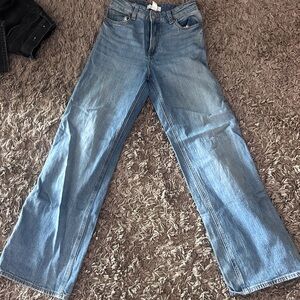 long h&m jeans straight light high wasted